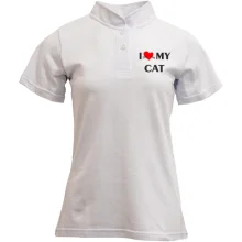 Футболка з коміром стійкою I love my cat