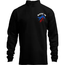 Мужской лонгслив поло со стойкой MADE IN RUSSIA