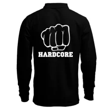 Чоловічий лонгслів поло з кулаком і написом Hardcore