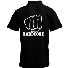 Футболка с воротником стойкой с кулаком и надписью Hardcore