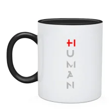 Чашка HI HUMAN з червоним плюсом