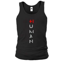 Мужская майка HI HUMAN с красным плюсом