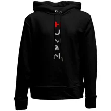 Детское худи без начеса HI HUMAN с красным плюсом
