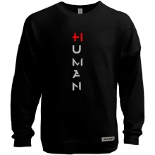 Світшот без начосу HI HUMAN з червоним плюсом