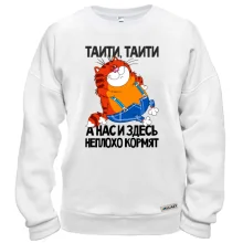 Свитшот с толстым котом ..Нас и здесь неплохо кормят