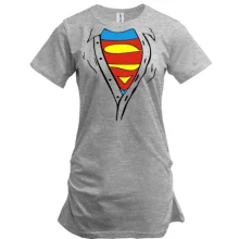 Туника с расстегнутой рубашкой Superman