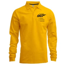 Чоловічий лонгслів поло Агент 007 - 0 мотивації, 0 роботи, 7 перекурів