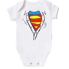 Детское боди с расстегнутой рубашкой Superman