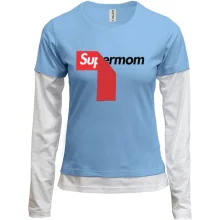 Комбинированный лонгслив Supermom