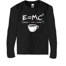 Дитячий лонгслів E=MC2 (Energy = Milk x Coffee)