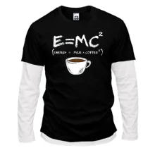 Комбинированный лонгслив E=MC2 (Energy = Milk x Coffee)
