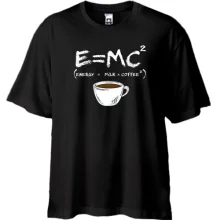 Футболка Oversize E=MC2 (Energy = Milk x Coffee)