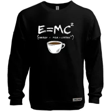 Світшот без начосу E=MC2 (Energy = Milk x Coffee)