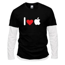Комбинированный детский лонгслив I love apple Комбинированный детский лонгслив I love apple