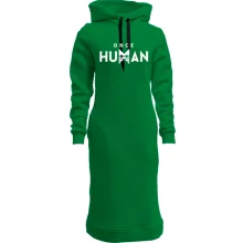 Худи платье Once Human с белой эмблемой