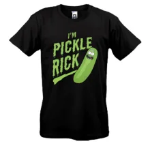 Футболка с крупной зелёной надписью «I'm Pickle Rick»
