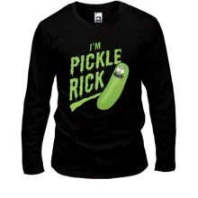 Лонгслив с крупной зелёной надписью «I'm Pickle Rick»