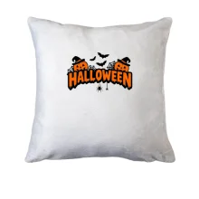 Подушка Надпись Halloween с тыквами
