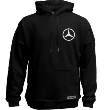 Худи без начеса Mercedes с вышитым логотипом (Вышивка)