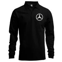 Лонгслив поло Mercedes с вышитым логотипом (Вышивка)