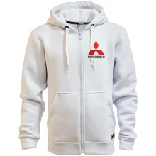Худи на молнии с лого Mitsubishi (Вышивка)