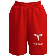 Шорты Tesla — вышитый логотип