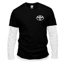 Комбинированный лонгслив Toyota с эмблемой без надписи (Вышивка)