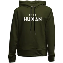 Детское худи без начеса Once Human с белой эмблемой