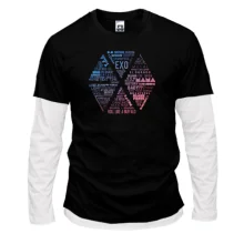 Комбинированный лонгслив EXO из логотипов