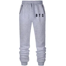Штаны из футера без начеса BTS (надпись)