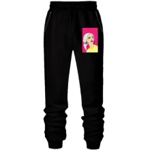 Штани з футера без начосу Blonde on pink background