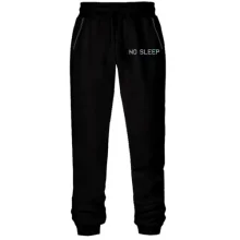 Штаны из футера без начеса с надписью "No sleep"