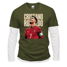 Комбинированный лонгслив с принтом «Cristiano Ronaldo»