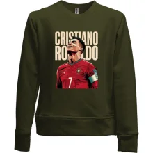 Детский свитшот без начеса с принтом «Cristiano Ronaldo»