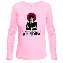 Лонгслів Wednesday (чорно-червоний)