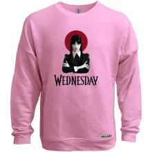 Свитшот без начеса Wednesday (черно-красный)
