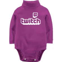 Детское боди с длинным рукавом с логотипом twitch