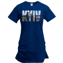 Подовжена футболка з написом «KYIV» і панорамою Майдану