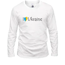 Мужской лонгслив с надписью «I love Ukraine»