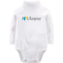 Детское боди с длинным рукавом с надписью «I love Ukraine»