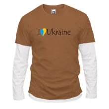 Комбинированный лонгслив с надписью «I love Ukraine»