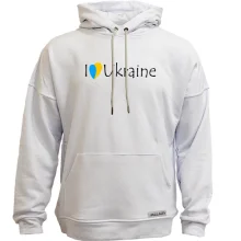 Худи без начеса с надписью «I love Ukraine»