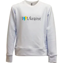 Детский свитшот без начеса с надписью «I love Ukraine»