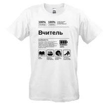 Футболка с характеристиками учителя