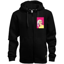 Худи на молнии Blonde on pink background