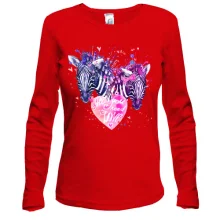Лонгслів з закоханими зебрами "all you need is love"