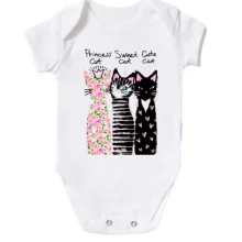 Детское боди Princess, Sweet and Cute cats