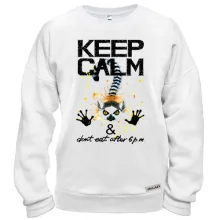 Світшот Keep calm and do not eat after 6 pm з лемуром