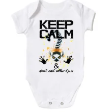 Дитяче боді Keep calm and do not eat after 6 pm з лемуром