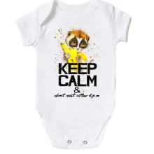 Дитяче боді Keep calm and do not eat after 6 pm з мавпочкою